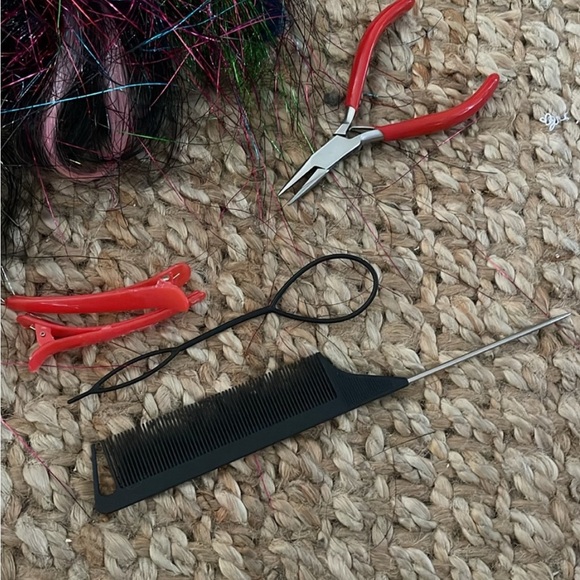 FAIRY HAIR, HAIR TINSEL, HAIR TOOLS, EXTENSIONS PARTING COMB BURNING MAN KIT - Picture 2 of 4